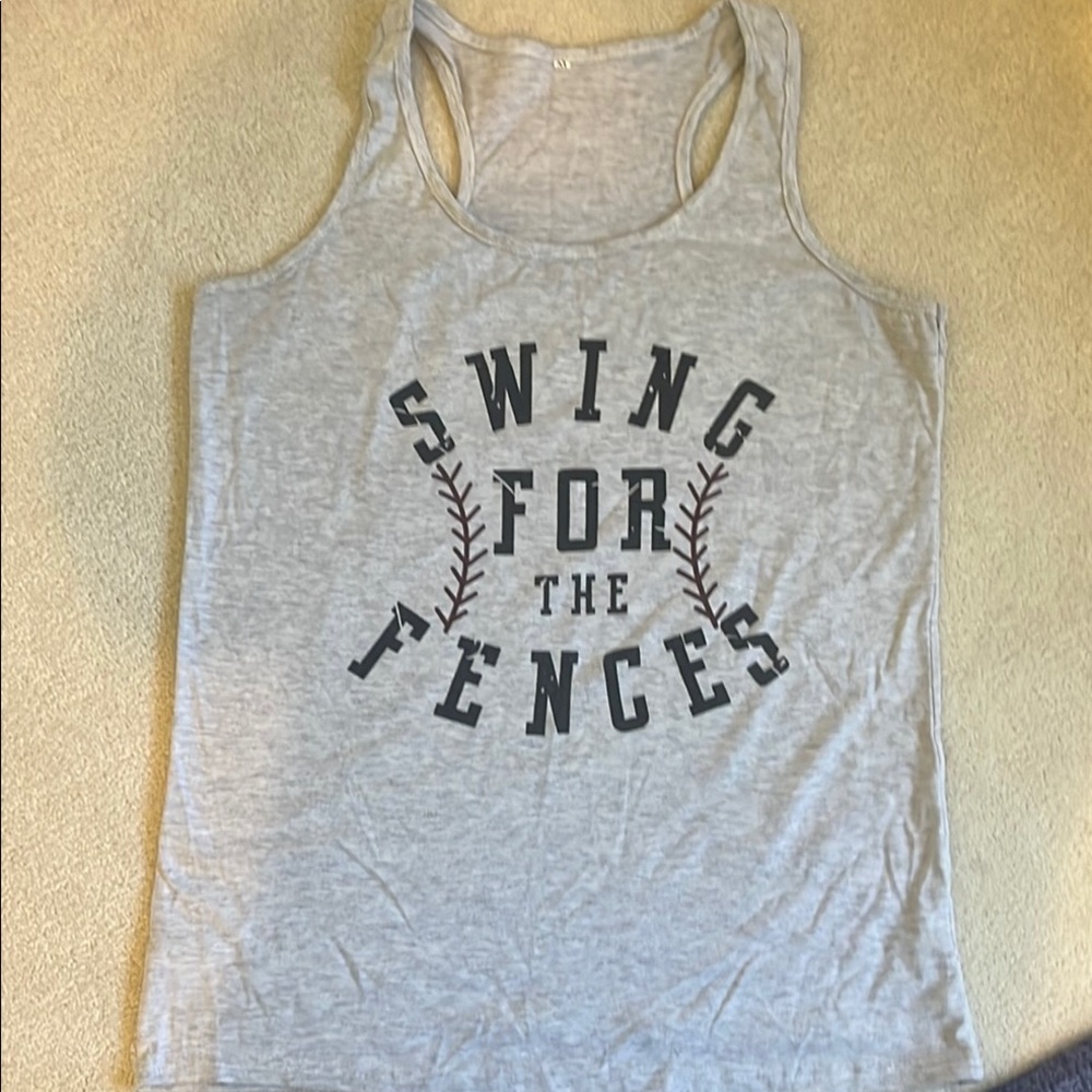 Gray Tank Top with Graphic Print